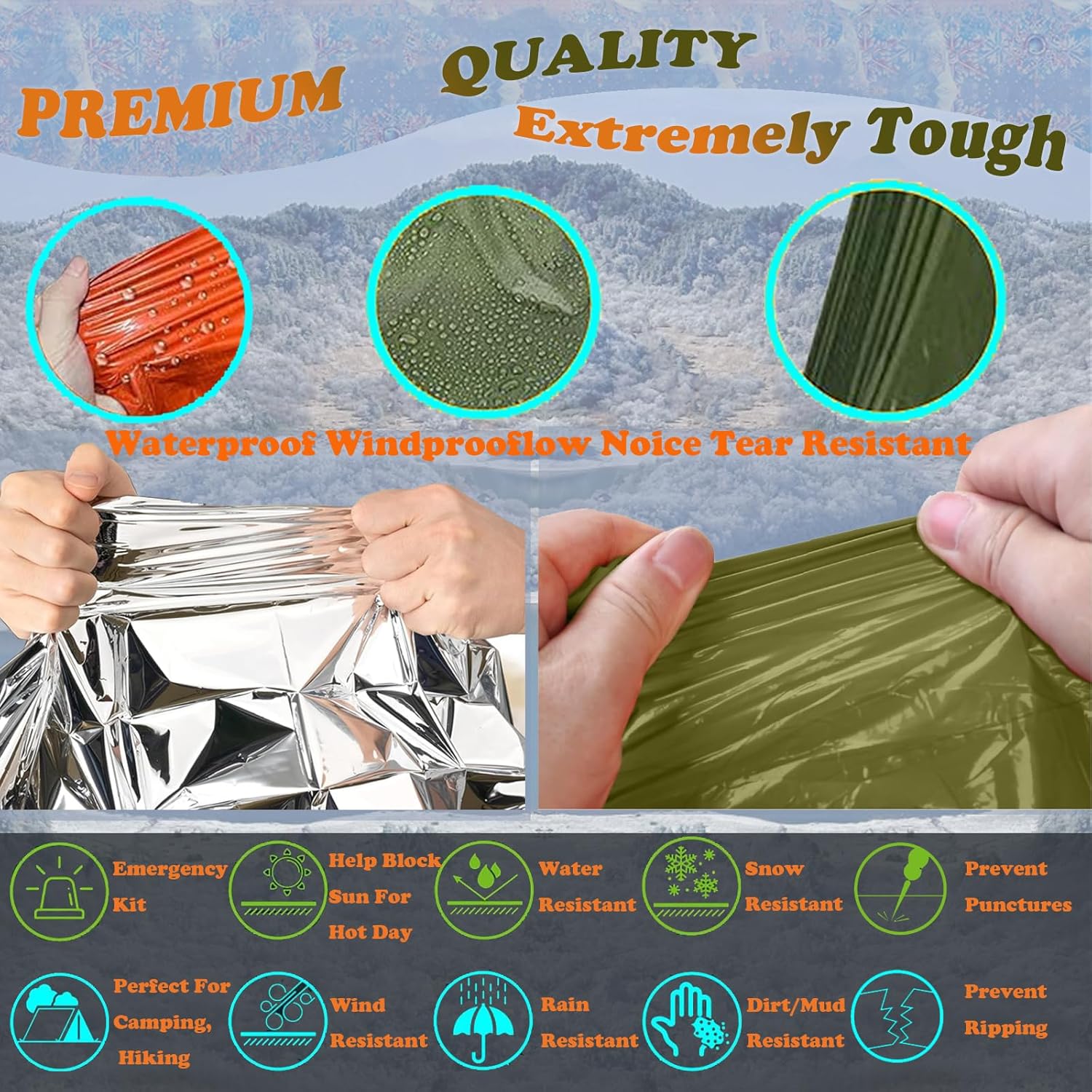 Camping Raincoat Waterproof Su - Survival Blanket Reflective review and price