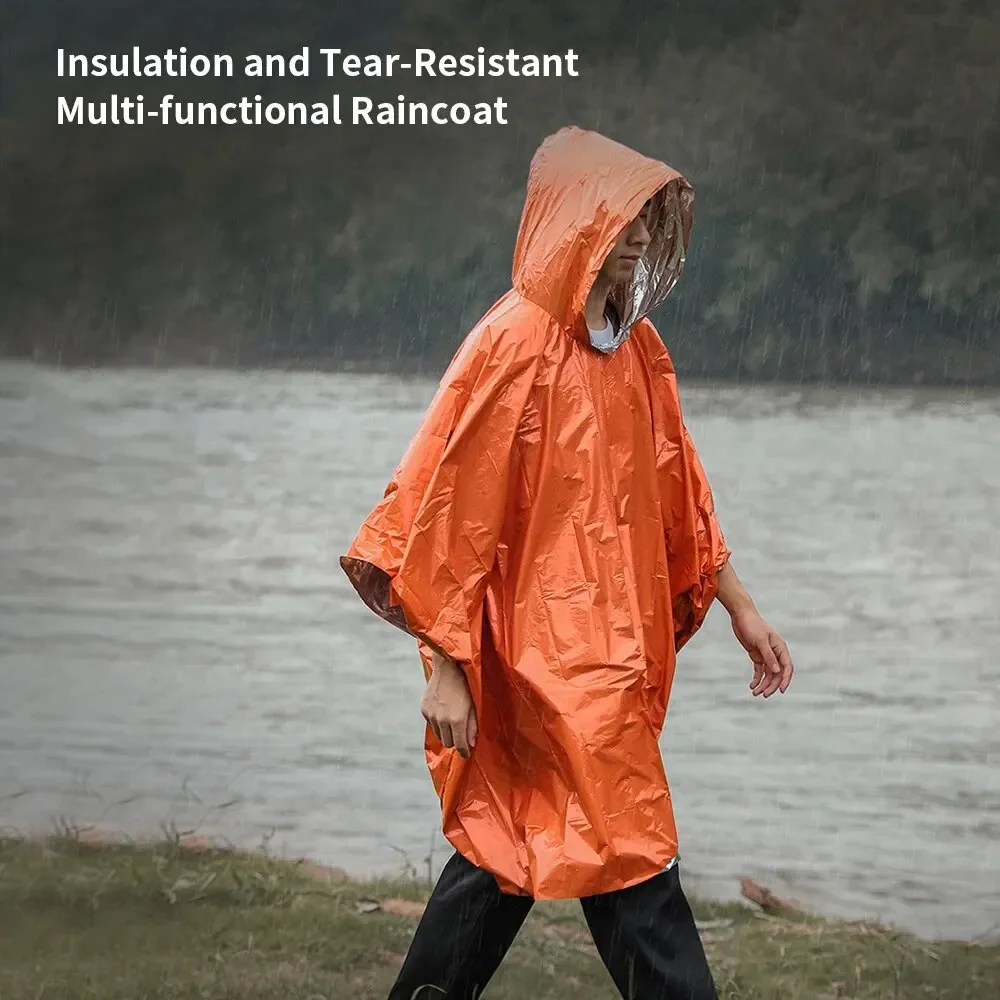 Aluminum Coated Hooded Emergen - Emergency Poncho Rain review and price